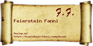 Feierstein Fanni névjegykártya