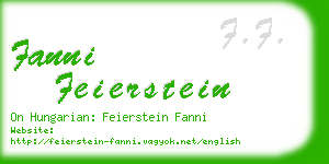 fanni feierstein business card